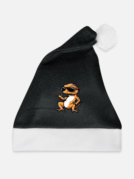 Echse Cool Tier - Weihnachtsmütze - Schwarz/Weiß