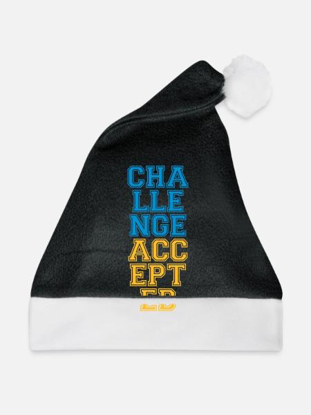Cool Challenge Accepted Design - Weihnachtsmütze - Schwarz/Weiß