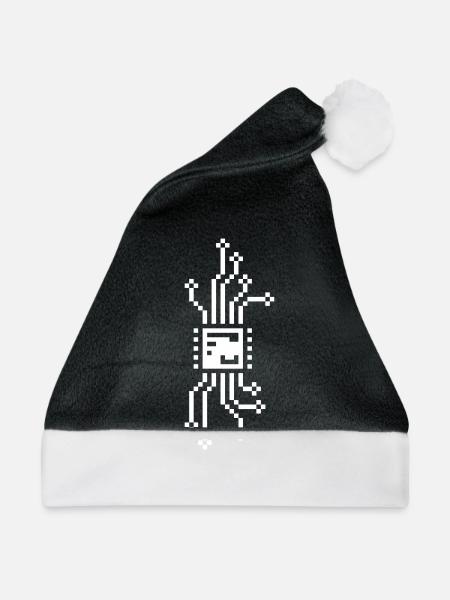 8bit cyber chip - Weihnachtsmütze - Schwarz/Weiß