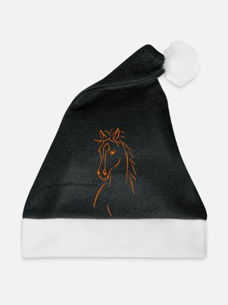 Elegante Pferdesilhouette - Weihnachtsmütze - Schwarz/Weiß