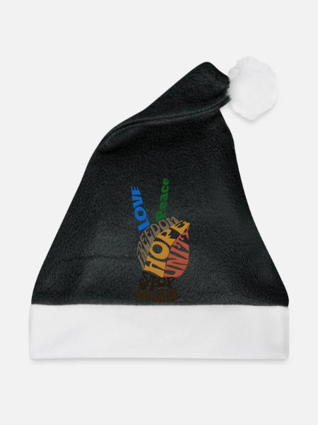 Vibrierende Botschaft Freiheit Design - Weihnachtsmütze - Schwarz/Weiß
