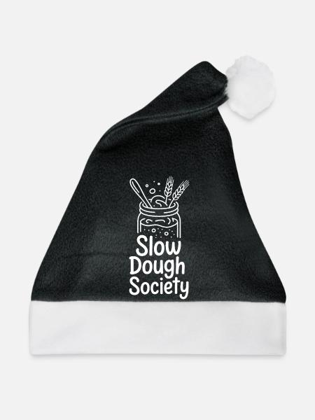 Slow Dough Society: Rustikales Brot-Emblem - Weihnachtsmütze - Schwarz/Weiß - Vorne