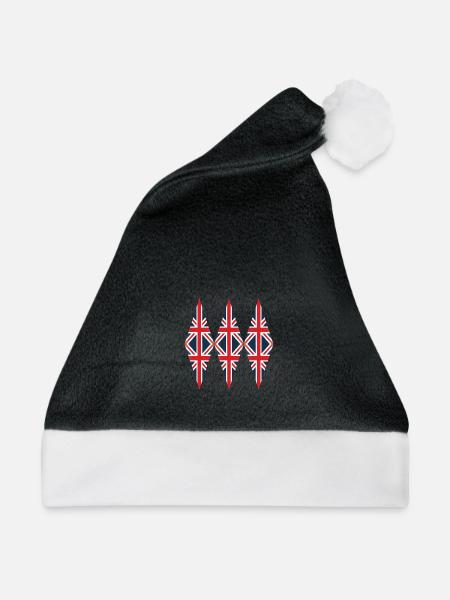 England-Flagge - Weihnachtsmütze - Schwarz/Weiß