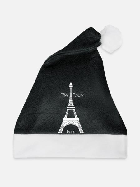 Eiffel Tower (dark) - Weihnachtsmütze - Schwarz/Weiß - Vorne