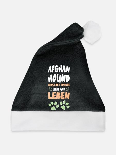 Hundeliebe Lebensfreude Print - Weihnachtsmütze - Schwarz/Weiß - Vorne