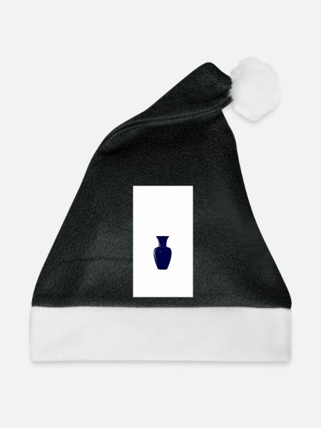 Mitternachtsblaue Vasen-Silhouette - Weihnachtsmütze - Schwarz/Weiß