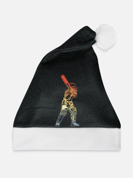 Retro Cricket Batter - Weihnachtsmütze - Schwarz/Weiß