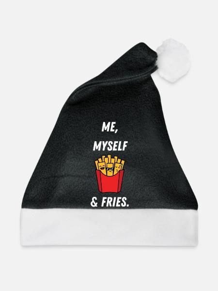 Kunterbunte Fries mit Persönlichkeit - Weihnachtsmütze - Schwarz/Weiß
