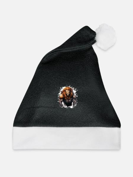 Löwe Muskeln - Weihnachtsmütze - Schwarz/Weiß