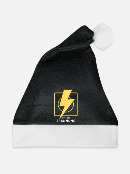 Elektriker Elektroniker Strom Spannung Geschenk - Weihnachtsmütze - Schwarz/Weiß - Vorne