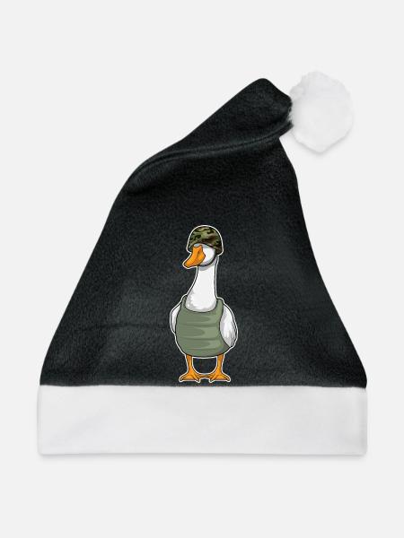 Ente Soldat Helm - Weihnachtsmütze - Schwarz/Weiß