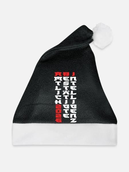Abi 2026 - Abitur - Manga Style Geschenk - Weihnachtsmütze - Schwarz/Weiß - Vorne