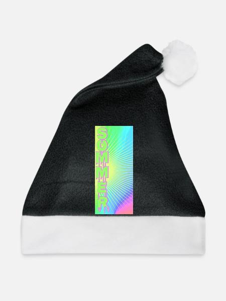 Sommer Sonnenstrahlen Neon - Weihnachtsmütze - Schwarz/Weiß