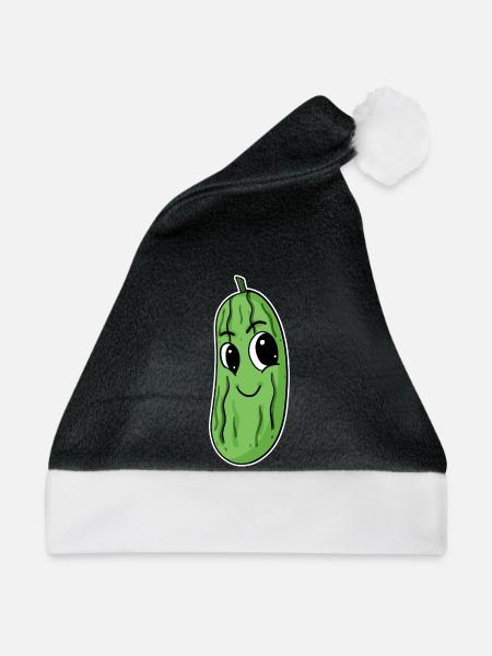 Gurke Motiv - Weihnachtsmütze - Schwarz/Weiß - Vorne