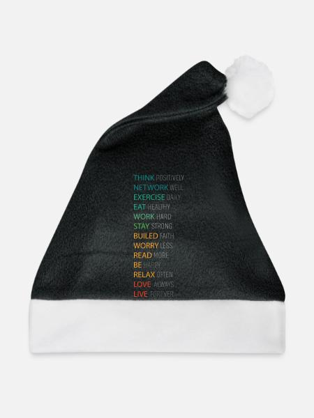 POSITIV DENKEN - Weihnachtsmütze - Schwarz/Weiß - Vorne