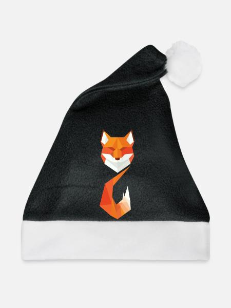 Moderner geometrischer Fuchs - Weihnachtsmütze - Schwarz/Weiß