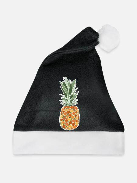 Tropische Ananas – Fruchtige Pop-Illustration - Weihnachtsmütze - Schwarz/Weiß