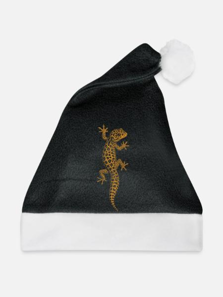 Leopardgecko - Weihnachtsmütze - Schwarz/Weiß
