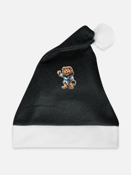 lion wearing a robe - Weihnachtsmütze - Schwarz/Weiß