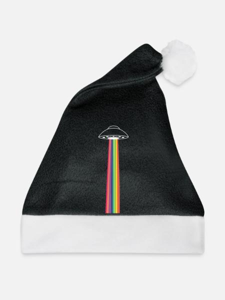 Rainbow ufo - Weihnachtsmütze - Schwarz/Weiß - Vorne
