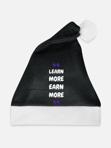 Learn More Earn More - Weihnachtsmütze - Schwarz/Weiß - Vorne