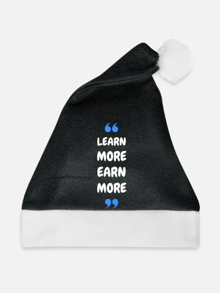 Learn More Earn More - Weihnachtsmütze - Schwarz/Weiß - Vorne