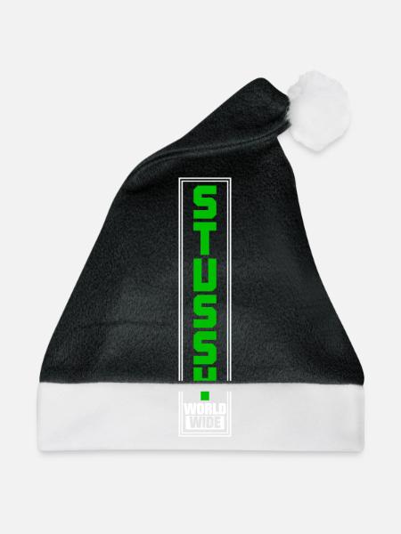 Stussy T-Shirt - Weihnachtsmütze - Schwarz/Weiß