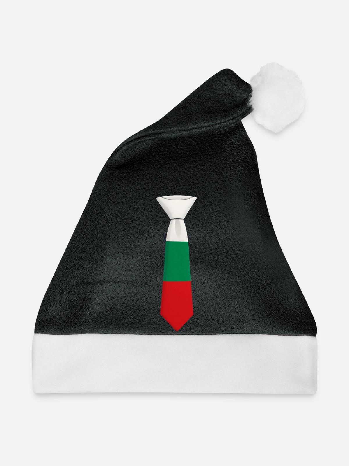 Bulgaria Tie – Flaggendesign - Weihnachtsmütze - Schwarz/Weiß - Vorne