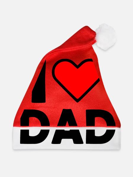 I love dad - Weihnachtsmütze - Rot - Vorne