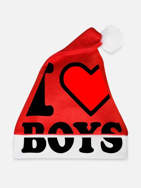 I love boys - Weihnachtsmütze - Rot