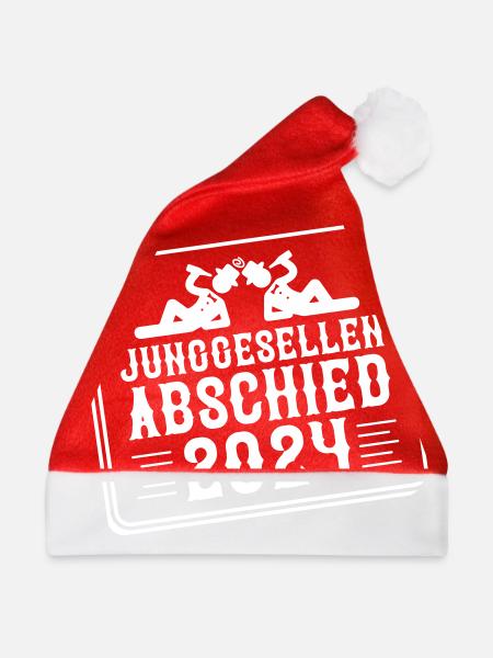 Junggesellen Abschied 2024 - Weihnachtsmütze - Rot