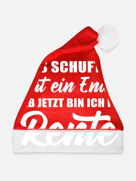 Das Schuften hat ein Ende jetzt bin ich in Rente - Weihnachtsmütze - Rot - Vorne