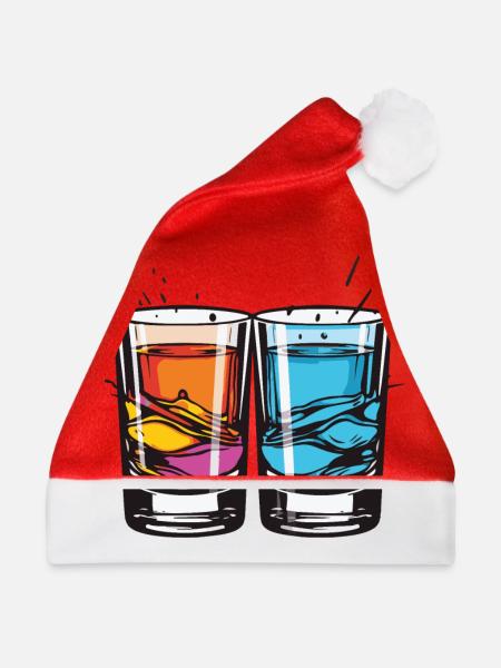Tequila Glas - Weihnachtsmütze - Rot