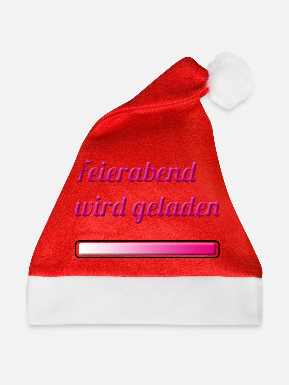 Feierabend wird geladen - Weihnachtsmütze - Rot - Vorne