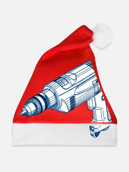 Bohrmaschine - Weihnachtsmütze - Rot