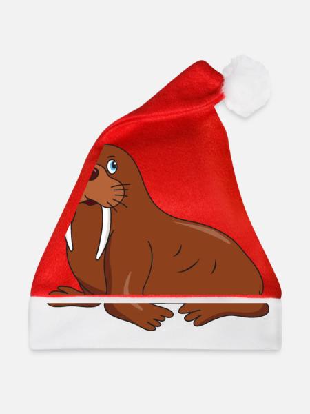 Walross - Weihnachtsmütze - Rot