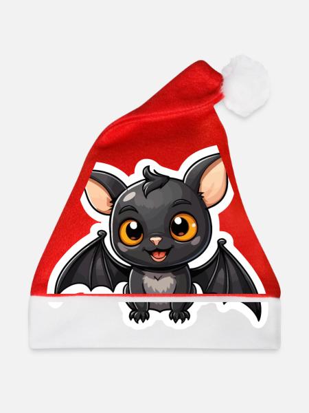 Fledermaus Niedlich Illustration - Weihnachtsmütze - Rot