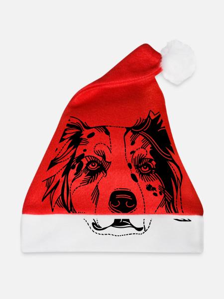 Australian Shepherd - Weihnachtsmütze - Rot