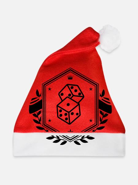 Würfel Symbol - Weihnachtsmütze - Rot