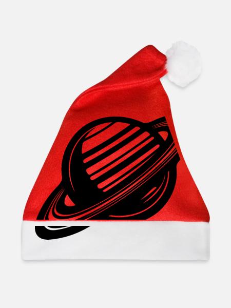 Ringplanet mit Ringssystem im Sonnensystem - Weihnachtsmütze - Rot
