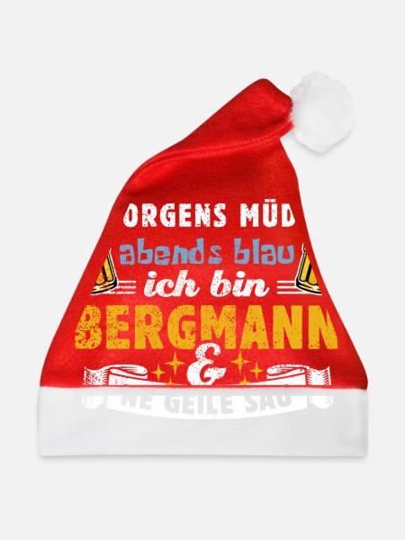 Morgens müde abends blau - Bergmann - Weihnachtsmütze - Rot