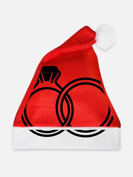 Eheringe symbol - Weihnachtsmütze - Rot