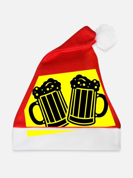 Bier Symbol Saufen - Weihnachtsmütze - Rot