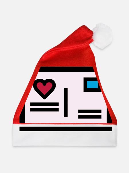 Liebesbrief Postkarte zum Valentinstag - Weihnachtsmütze - Rot - Vorne