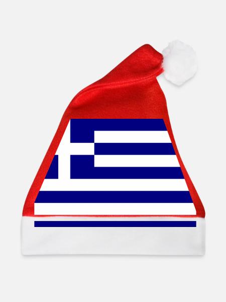 Griechenland Flagge - Weihnachtsmütze - Rot - Vorne