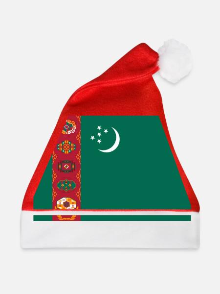 Turkmenistan Flagge - Weihnachtsmütze - Rot