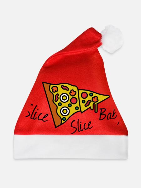 Pizza - Weihnachtsmütze - Rot