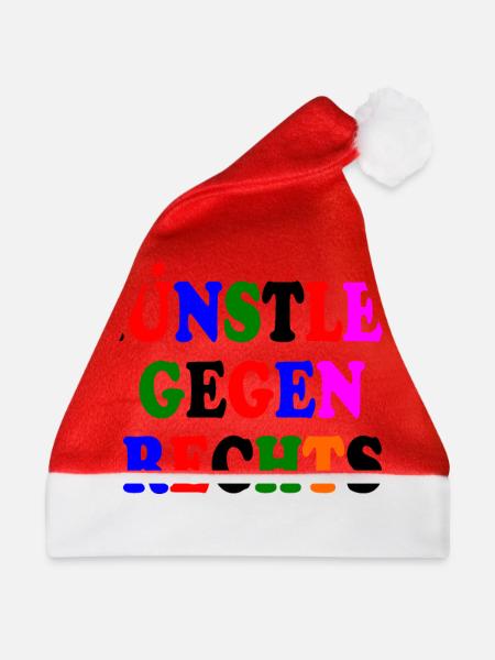 Künstler gegen rechts - Weihnachtsmütze - Rot