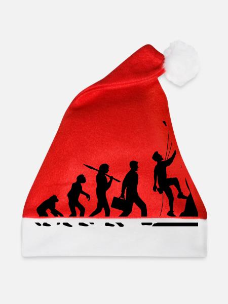 evolution entwicklung geboren steilwand bergsteige - Weihnachtsmütze - Rot - Vorne