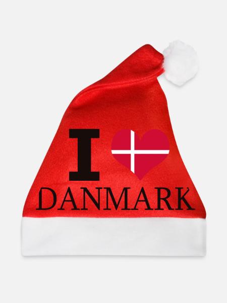 I LOVE DANMARK - Weihnachtsmütze - Rot